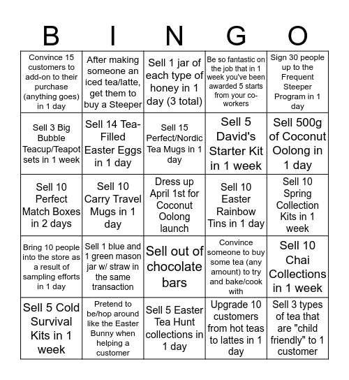 APRIL & EASTER BINGO Card