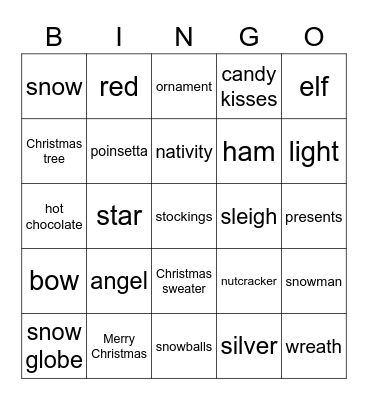 Christmas Bingo Card