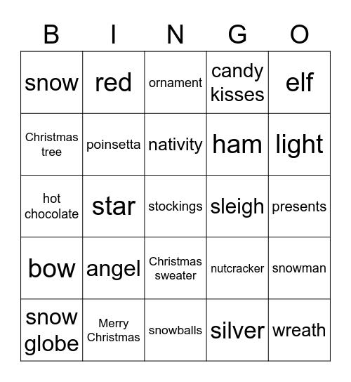 Christmas Bingo Card