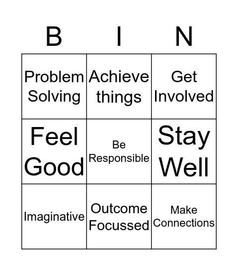 Mission & Values Bingo Card