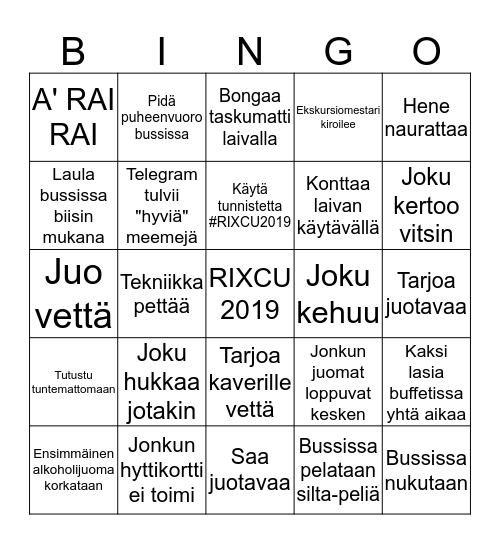 RIXCU Bingo Card