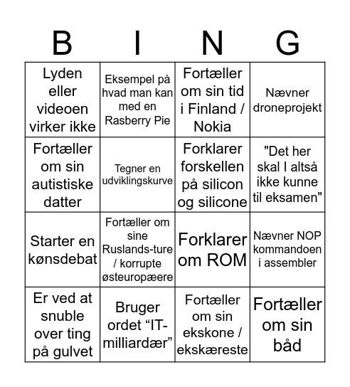 Karsten Bingo Card