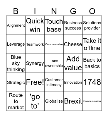 Buzzword Bingo Card