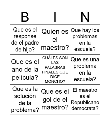 LA LENGUA DE LOS MARIPOSAS Bingo Card