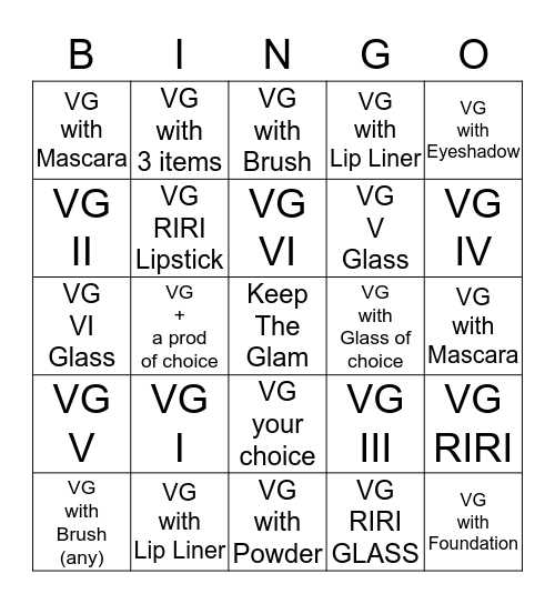 MAC Viva Glam  Bingo Card