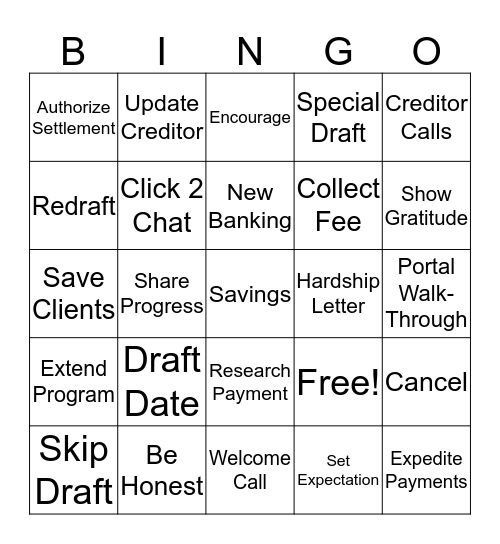 How May I Help You? Bingo Card