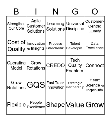 GQS BINGO Card