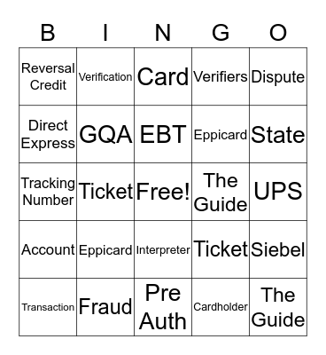 Customer Service Appreciation Bingo Card