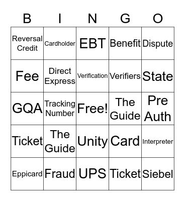 Customer Service Appreciation Bingo Card