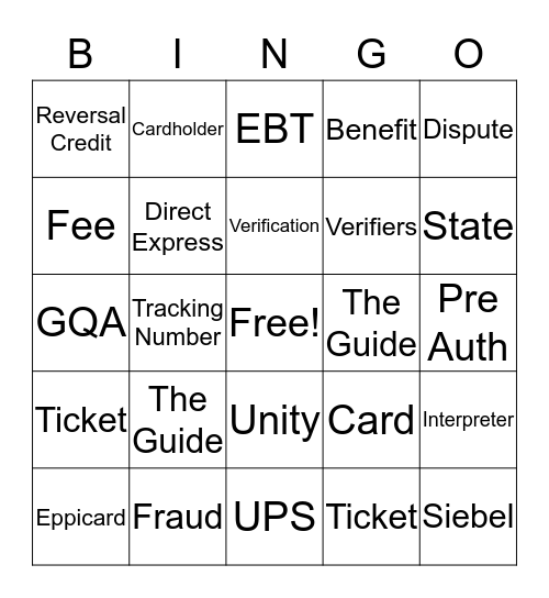 Customer Service Appreciation Bingo Card