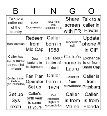 Customer Service Week Bingo! Bingo Card