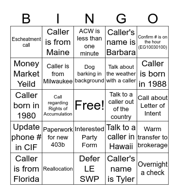 Customer Service Week Bingo! Bingo Card