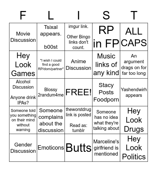 Frontpage Bingo Card