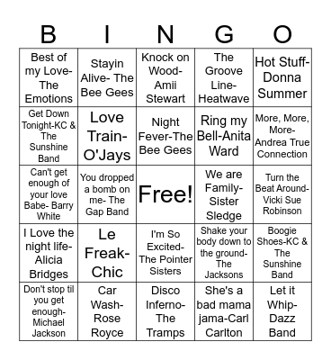 BB85 Disco Par-tee! Bingo Card