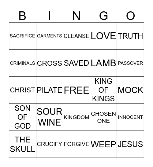 CALVARY BINGO Card