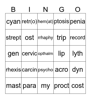 Dean Vaughn 1-14 Bingo Card