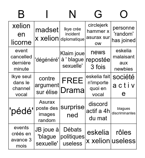 ludothèque bingo Card