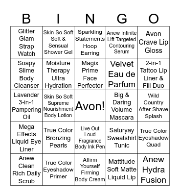 AVON! Bingo Card