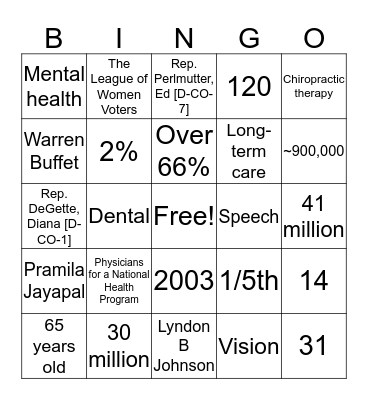Be a Hero Bingo Card