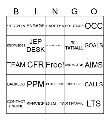 CUSTOMER SERVICE WEEK Bingo Card