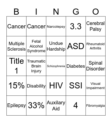 ADA Bingo Card