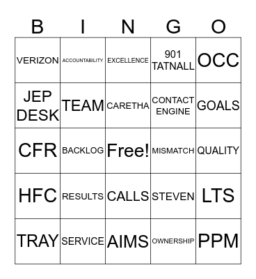 CUSTOMER SERVICE WEEK Bingo Card