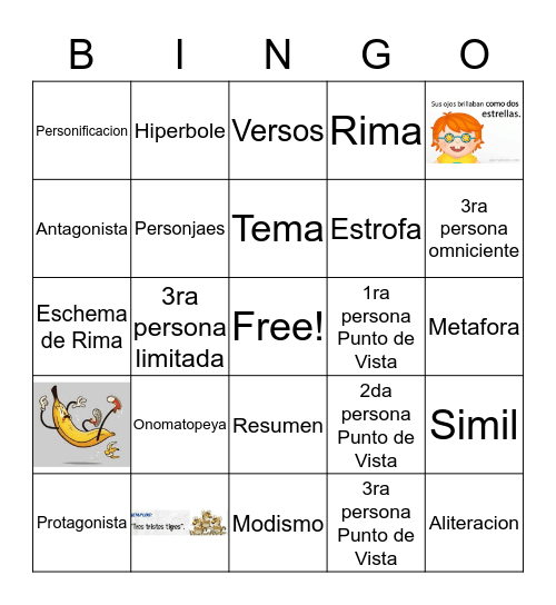 Lectura Bingo Card