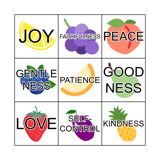 FRUIT OF THE SPIRIT Bingo Card