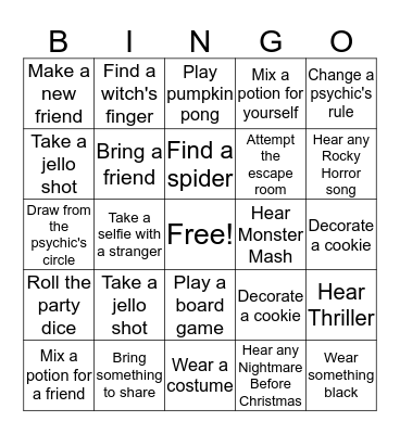 Halloween Bingo Card