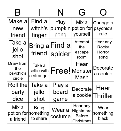 Halloween Bingo Card