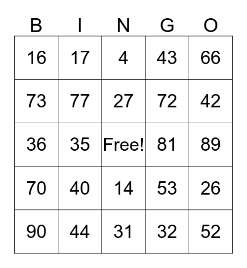 CTCOCHUSA HARVEST GAME DAY Bingo Card