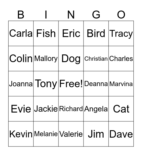 A-Team Bingo Card