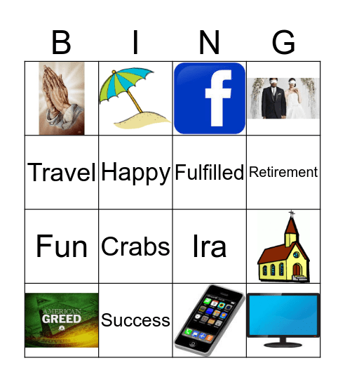 Retirement Bingo Card