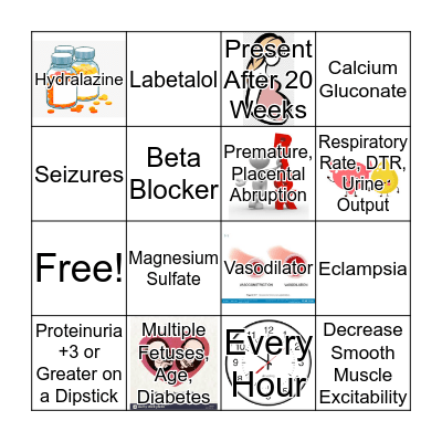 Hypertension In Pregnancy Bingo Card