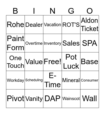 Customer Service Bingo Card