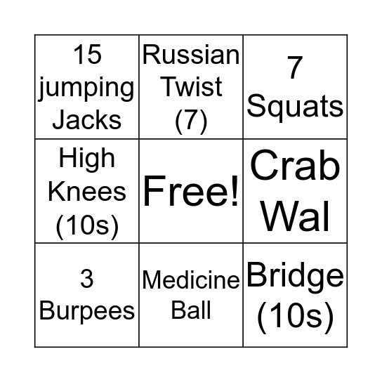 ACTIVE BINGO Card