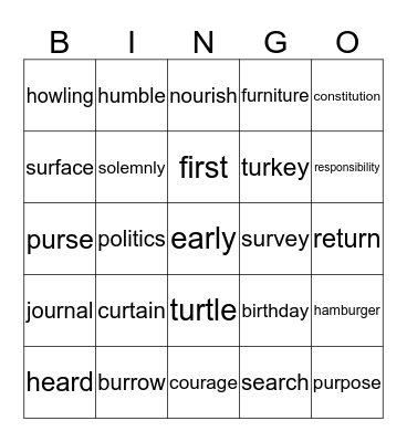 Want to Be President ? Bingo Card