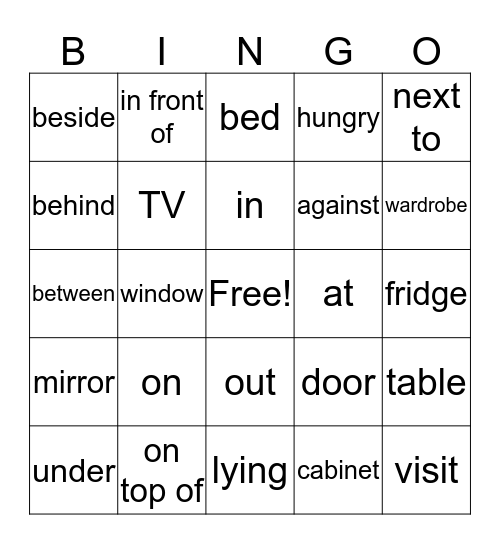 Little Billy visits me Bingo Card