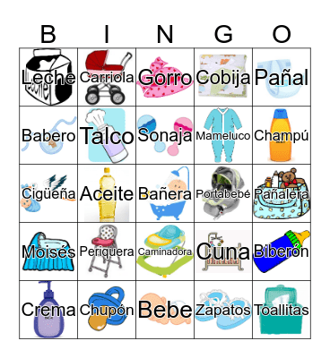 Baby Shower Bingo Card