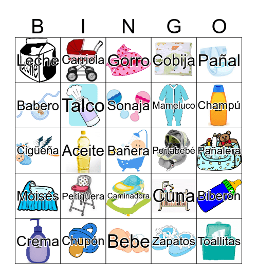 Baby Shower Bingo Card