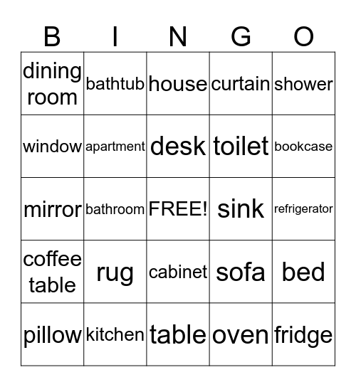 AT HOME Bingo Card