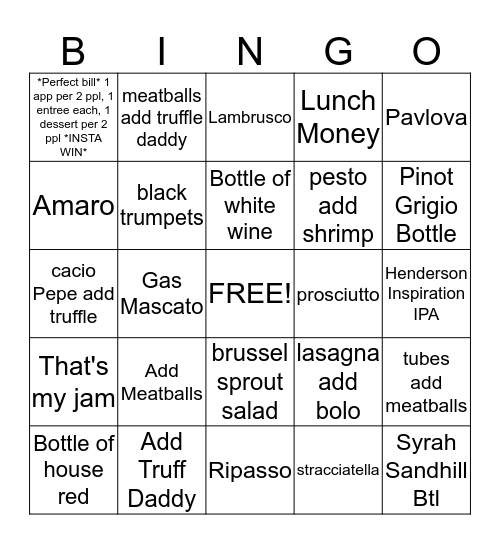 Amano Bingo Card