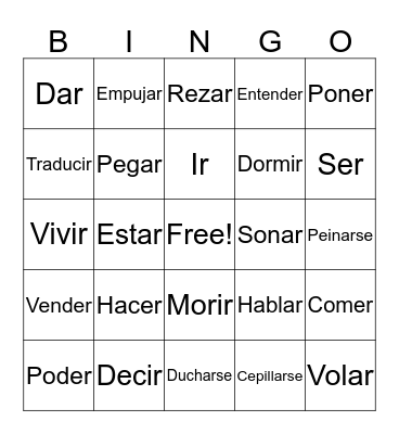 Vocabulary Words Bingo Card