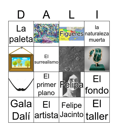 Salvador Dali Bingo Card