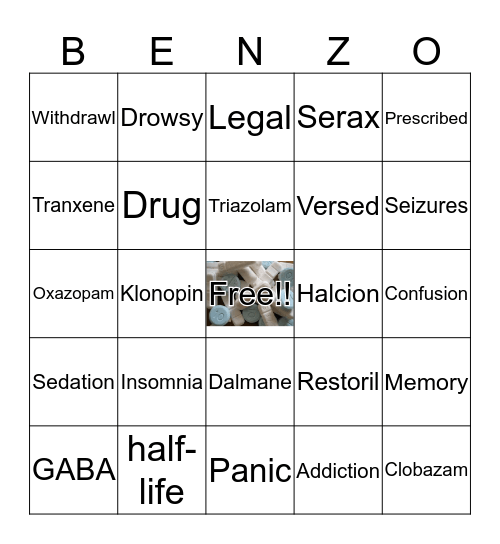 Benzo Bingo Card