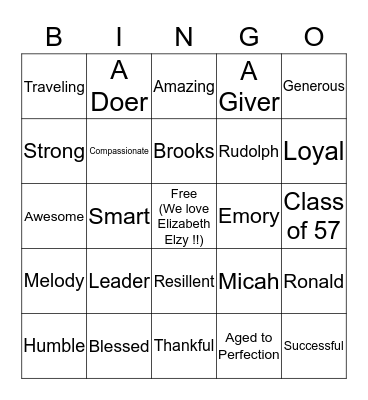 Elizabeth's     80th   Birthday  Bingo Card