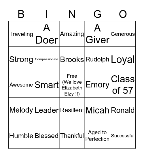 Elizabeth's     80th   Birthday  Bingo Card