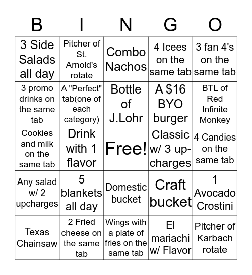 Star Bingo Card