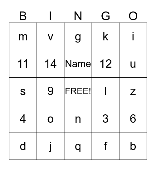 Sign Language Bingo!  Bingo Card