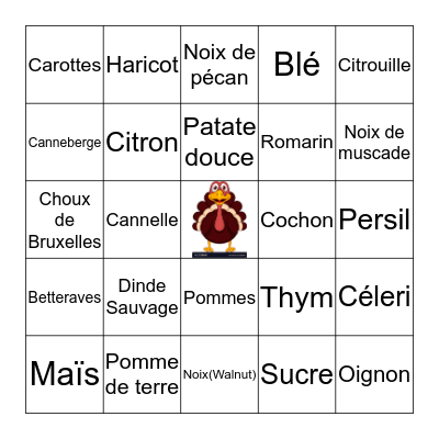 Action de Grâce Scientifique  Bingo Card